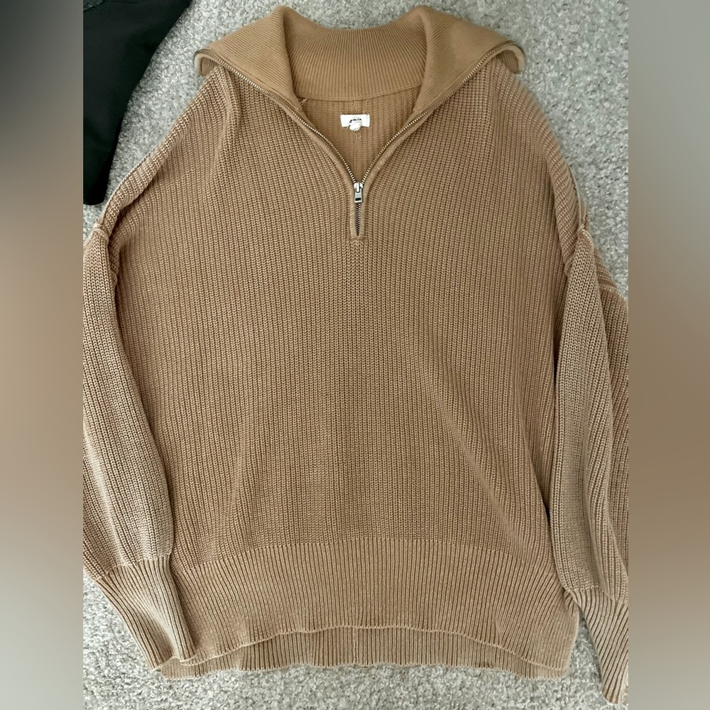 Aerie Half Zip Knit Sweater- Oversized fit